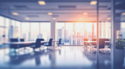 illustration of a blurry office scenery in a city