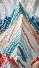 Pastel blue and orange textured mountains background