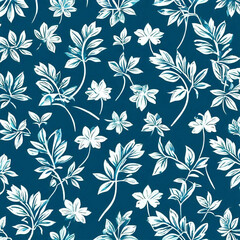 Digital printable leaf pattern for fabric and paper print