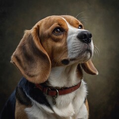 A photo of an amazingly cute, funny and charming beagle dog on a beautiful background. 