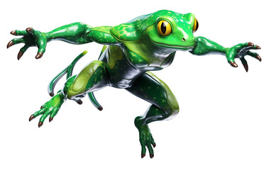 Agile Super Lizard Jump Isolated On Transparent Background PNG.