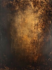 An abstract painting featuring a vibrant contrast of gold and black colors, capturing the dynamic interaction between the two hues