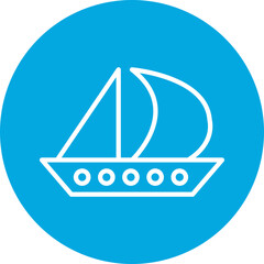 Sail boat Line Multi Circle