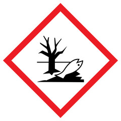 Vector graphic of environmental hazard sign indicating acute hazards to the aquatic environment