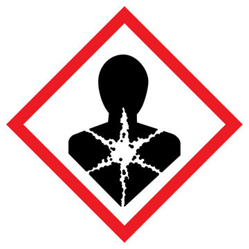 Vector graphic of physical hazard sign indicating respiratory sensitization
