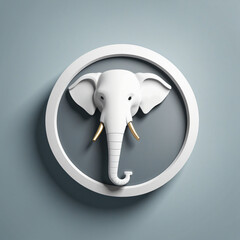 Flat logo illustration of an "Elephant" 