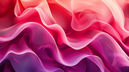 Pink and fuchsia waves and ruffles - abstract background, horizontal banner