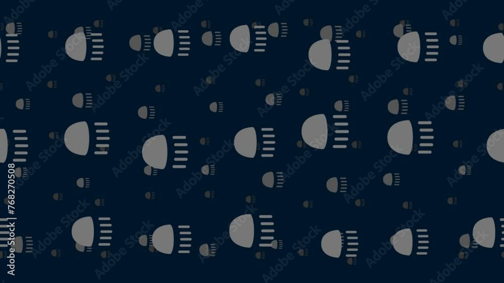 Poster headlight symbols float horizontally from left to right. parallax fly effect. floating symbols are l