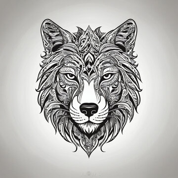 Logo illustration of a wolf