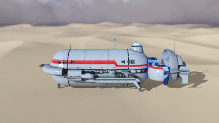 宇宙船　3DCGレンダリング