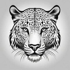Logo illustration of a "Panther" leopard in black and white