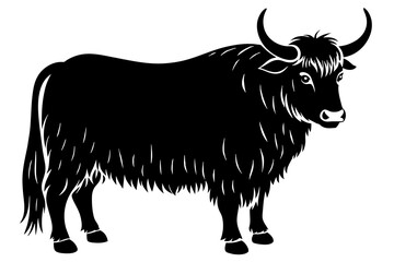 yak silhouette vector illustration