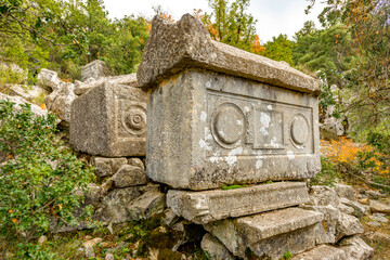 Termessos ancient city the amphitheatre. Termessos is one of Antalya -Turkey's most outstanding archaeological sites. Despite the long siege, Alexander the Great could not capture the ancient city.
