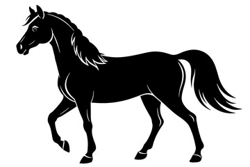 Obraz na płótnie Canvas suffolk punch horse silhouette vector illustration