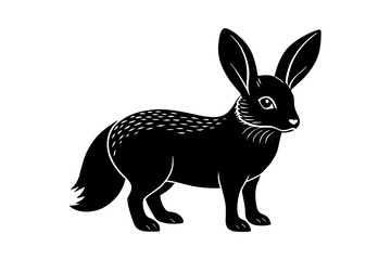 Fototapeta na wymiar silver fox rabbit silhouette vector illustration