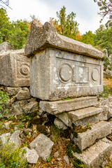 Termessos ancient city the amphitheatre. Termessos is one of Antalya -Turkey's most outstanding archaeological sites. Despite the long siege, Alexander the Great could not capture the ancient city.