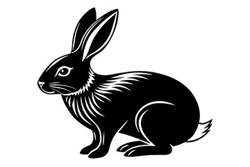 silver fox rabbit silhouette vector illustration