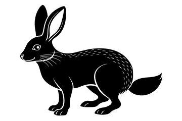 silver fox rabbit silhouette vector illustration