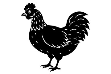 silkie chicken silhouette vector illustration