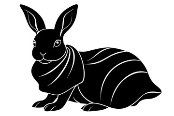 Fototapeta na wymiar satin rabbit silhouette vector illustration