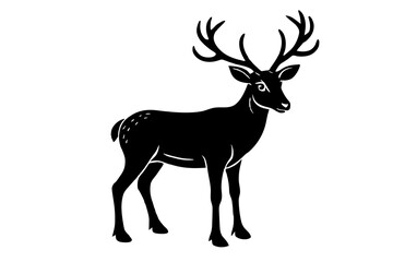 Naklejka na ściany i meble reindeer caribou silhouette vector illustration