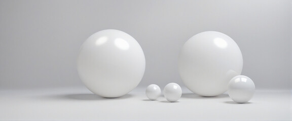 White spheres, 3d render