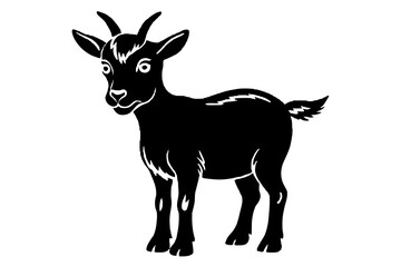 Naklejka premium pygmy goat silhouette vector illustration