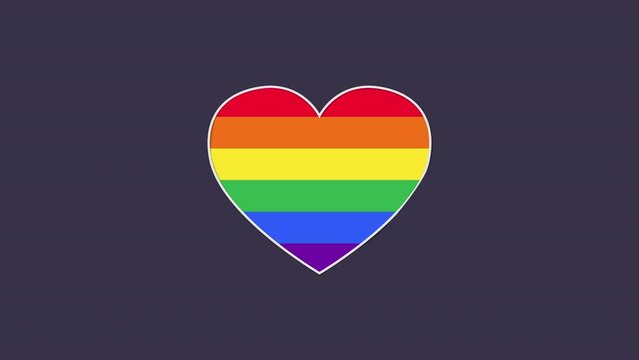 Gay pride LGBTQ 4k video animated. with rainbow ribbon symbol, concept of LGBT pride, LGBTQ people, lgbt rights awareness campaign, same sex marriage
