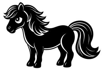 Obraz na płótnie Canvas pony silhouette vector illustration