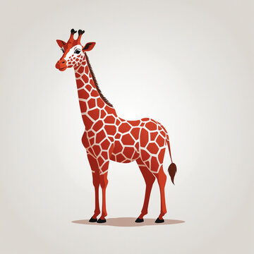 vector logo of big animal "giraffe" red