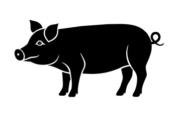 pig silhouette vector illustration