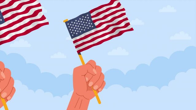 United States flag celebration, Independence Day Public holiday animation 4k