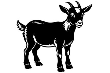 nigerian dwarf goat silhouette vector illustration