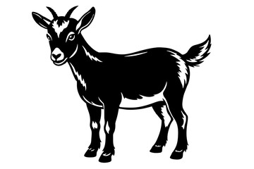 nigerian dwarf goat silhouette vector illustration