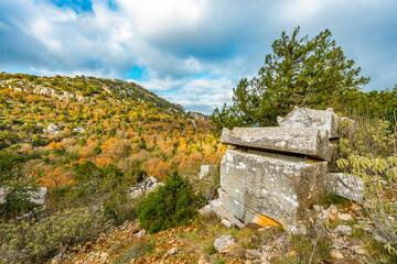 Termessos ancient city the amphitheatre. Termessos is one of Antalya -Turkey's most outstanding...