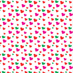 Cute heart shape design on a red color background. Valentin's Day Seamless Pattern