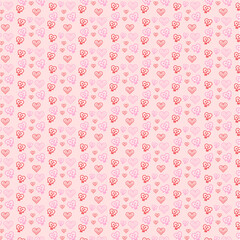 Cute heart shape design on a red color background. Valentin's Day Seamless Pattern