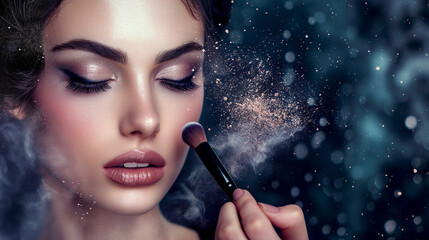 woman applying mascara