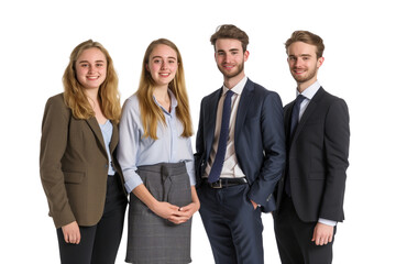 Young business crew smiling and confidence