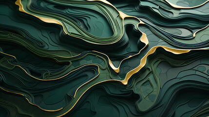 Emerald Dreams: Abstract Exploration, 3D Background