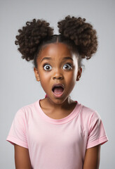 amazed and surprised wow expression african american girl portrait 