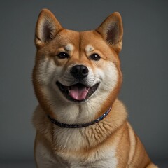 A photo of an amazingly cute, funny and charming Shiba Inu dog on a beautiful background. 