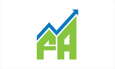 FA financial logo design vector template.