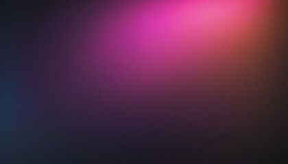Dark blurry abstract gradient background, grainy texture, pink, orange, blue, black colors, copy space