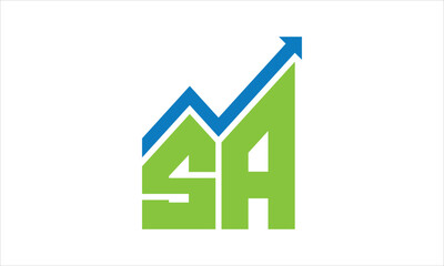 SA financial logo design vector template.