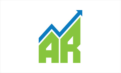 AR financial logo design vector template.