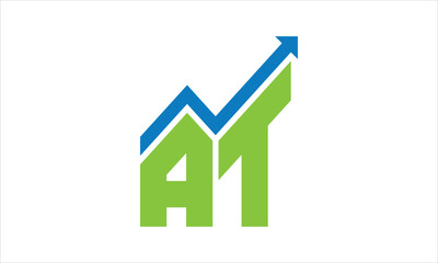 AT financial logo design vector template.