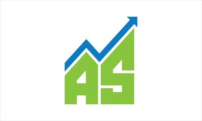 AS financial logo design vector template.