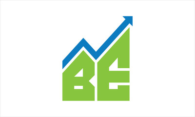 BE financial logo design vector template.