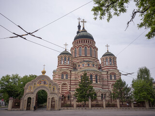 Fototapeta na wymiar exterior of Annunciation Cathedral in kharkiv city